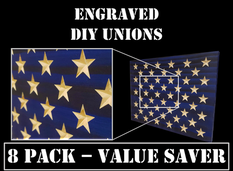 8 Pack of Engraved Unions for DIY Flag Builders