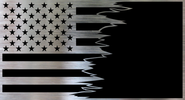 Metal DIY American Flag - Ripped