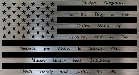 Pledge of Allegiance Metal DIY American Flag