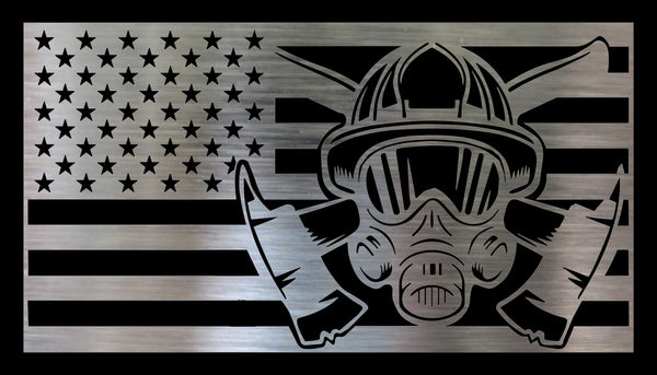 Metal DIY American Flag - Firefighter