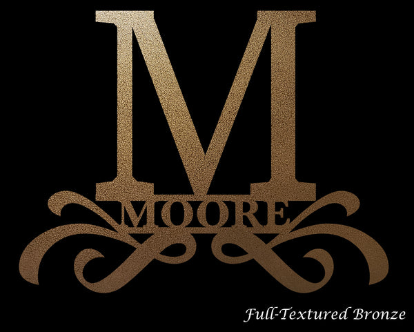 Serif Swirl Custom Name Monogram